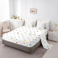 thumbnail image 3 of 7Pcs Floral Rabbit Kids Bedding Set for Boys,Full Size Comforter Set with Sheets and Pillowcase,7Pcs Bed in a Bag,Cartoon Animal Children Bed Set, Blossom Comforter, 3 of 5