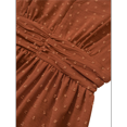 thumbnail image 4 of Women V Neck Summer Dress 2025 Ruffle Sleeves Dot Boho Flowy Beach Long Maxi Cocktail Dresses, 4 of 10