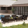 thumbnail image 2 of Gymax Ensemble de Conversation en Rotin pour Patio de 8 Pcs, Ensemble de Meubles d'Extérieur en Osier avec Chaise et Causeuse, 2 of 10