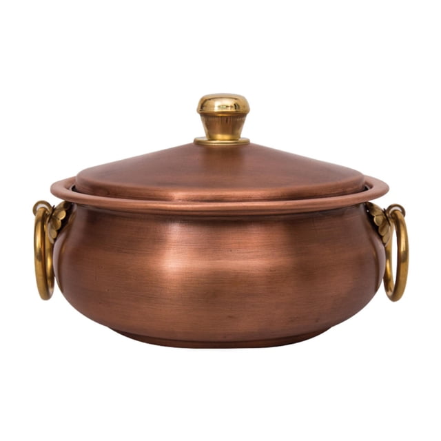 Esquirla Copper Pot Multipurpose Handcrafted Binaural Pot for Cooking Kitchen Camping 24cm Dia