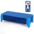 thumbnail image 1 of Costway 6 Pack Stackable Daycare Cots with Easy Lift Corners Heavy-Duty Metal Frame Kids Blue, 1 of 10