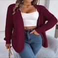 thumbnail image 2 of MesaSe Womens Open Front Knit Cardigan Long Sleeve Solid Color Pocket Sweater Loose Fall Tops S, 2 of 7