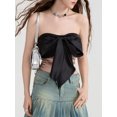 thumbnail image 2 of FAROOT Women's Bow Front Tube Tops Summer Strapless Contrast Color Bandeau Tops Slim Fit Shirts, 2 of 8