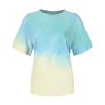 thumbnail image 4 of CEHVOM T-shirt Imprimé Mode Femme Manches Courtes Blouse Col Rond Hauts Décontractés Liquidation, 4 of 5