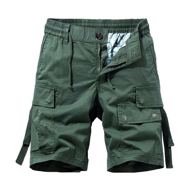 Birdeem Mens Summer Fashion Solid Color Casual Shorts Multi-Pocket Cargo Shorts