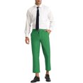 thumbnail image 2 of INSPIRE CHIC Pantalon pour Homme Couleur Unie Longueur Cheville devant Plat Pantalon 28 Vert, 2 of 7