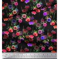 thumbnail image 3 of Soimoi Rayon Fabric Leaves & Rose Floral Decor Fabric Printed Yard 56 Inch Wide, 3 of 3