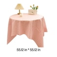 thumbnail image 3 of COFEST Nappes en Polyester Texturé Rondes 55 Pouces Nappe Tissée en Polyester de Qualité Supérieure Housse Aspect Polyester Anti-Déversement pour Table de Fête Extra Douce et Épaisse Rose, 3 of 8