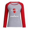 thumbnail image 3 of T-shirt de Noël pour Femmes T-Shirt de Printemps Patchwork de Noël Imprimé Manches Longues Col Rond T-Shirt Décontracté, 3 of 6