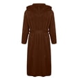 thumbnail image 3 of SHTXOZHI Men's Flannel Robe Warm Fleece HoodedSpa Bathrobe Winter Soft Robes with Pockets, 3 of 5