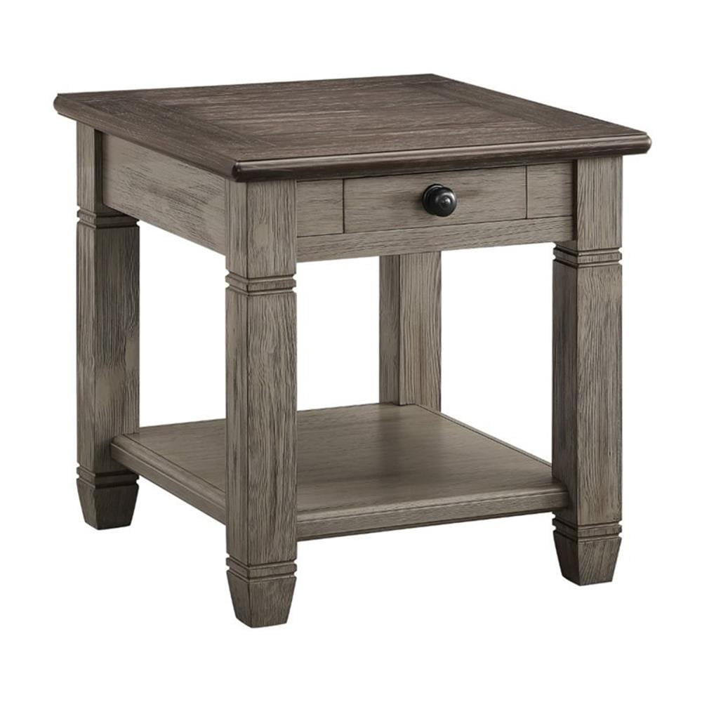 Lexicon Granby Table d'Appoint en Bois à 1 Tiroir, Gris Antique