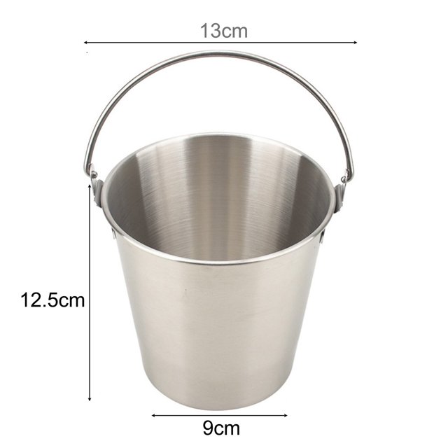 Stainless Steel Small Portable Ice Bucket With Handles Chip Cup Snack Bucket