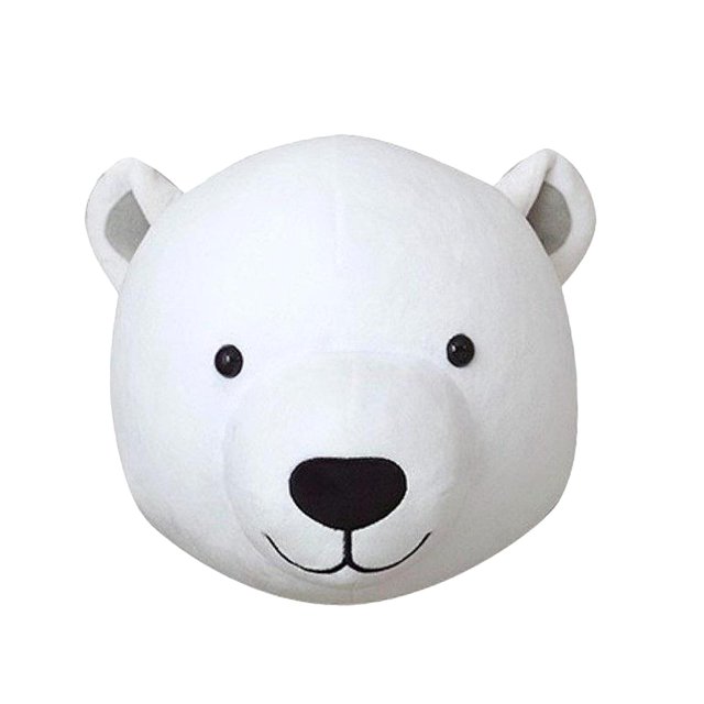 Tête d'Animal pour Chambre de Bébé, Pendentif Mural Poupée Ours. une Tête d'Ours en Peluche, Support Mural Fait de Toile et de Peluche Courte, Rempli de Coton PP. Présente un design de Visage d'Ourson 3D, Idéal pour la Déco de Chambre de Bébé Ou de Salle de Jeux. Comprend une Corde pour une installation Sans Couture des Clous, en Faisant un Ajout Fantaisiste aux Espaces pour Enfants.