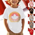 thumbnail image 2 of T-Shirt Fête du Canada Filles Drapeau du Canada Manches Courtes Tee Enfants Fête du Canada Imprimé Graphique Mode Enfants Fille Fête du Canada Col Rond T-Shirt Drapeau Canadien Imprimé, 2 of 5
