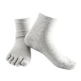 thumbnail image 1 of relayinert Soft Five Toe Socks Stretchable Cotton High Crew Socks Athletic Solid Socks Grey 1Set, 1 of 6