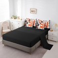 thumbnail image 3 of YST Black White Grey Orange 7 Piece Bed In A Bag Queen Geometric Square Grid Comforter Set With Sheets For Kids Adults Geometry Striped Bedding Set Modern Abstract Lines Grids Bed Set, 3 of 5