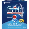 thumbnail image 1 of Finish Powerball All‑In‑1 Max Dishwasher Detergent Pods, Lemon, 55 Tabs, 1 of 9