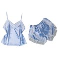 thumbnail image 2 of LSLJS 2PC Women Sexy Lace Patchwork Solid Lingerie Nightwear Underwear Robe Set Sleepwear, Lingerie Sets, 2 of 5