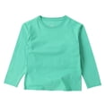thumbnail image 1 of ZACPNCV T-Shirts à Manches Longues pour Filles T-Shirts pour Enfants Col Ras du Cou Hauts d'Automne Hiver T-Shirts Basiques Vert 9-10 Ans, 1 of 4