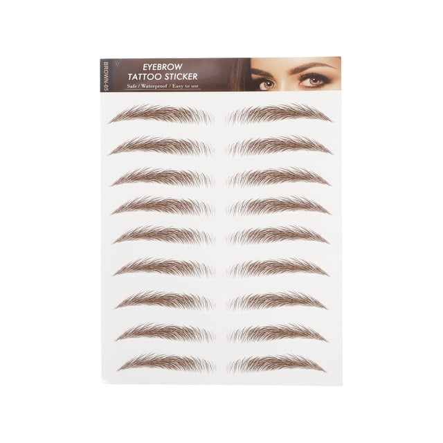 Unique Bargains Simulation Eyebrow Tattoo for Women 1 Pc Thicks,Brown