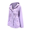 thumbnail image 4 of Lolmot Women Solid Rain Jacket Outdoor Jackets Waterproof Hooded Raincoat Windproof, 4 of 9