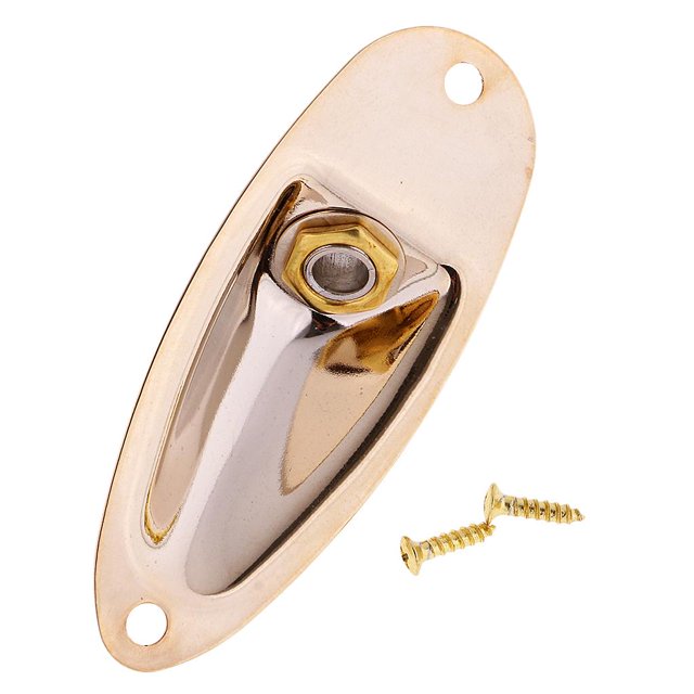 Milaget Boat Jack Socket Output Plate For ST Sq Electric Guitar Bass - Golden