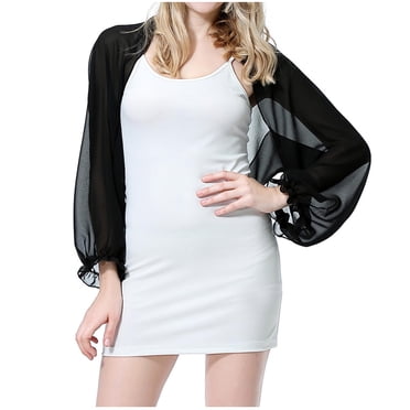 Timegard Shrugs for Dresses Summer Lightweight Chiffon Ruffle Long Sleeve Beach Wear Casual Cardigan