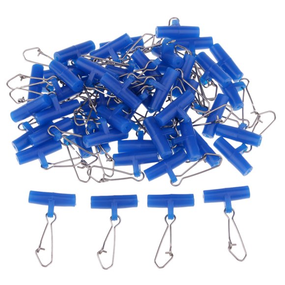 50x Glissières à Haute Résistance pour Ligne de Pêche avec Bouton-Pression pour Tresse + Bouton-Pression