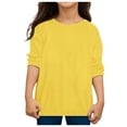 thumbnail image 4 of TIEVOSA Garçons Filles Automne Manches Longues T-Shirt Uni à Imprimés Hauts pour 6-7 Ans (Jaune), 4 of 4