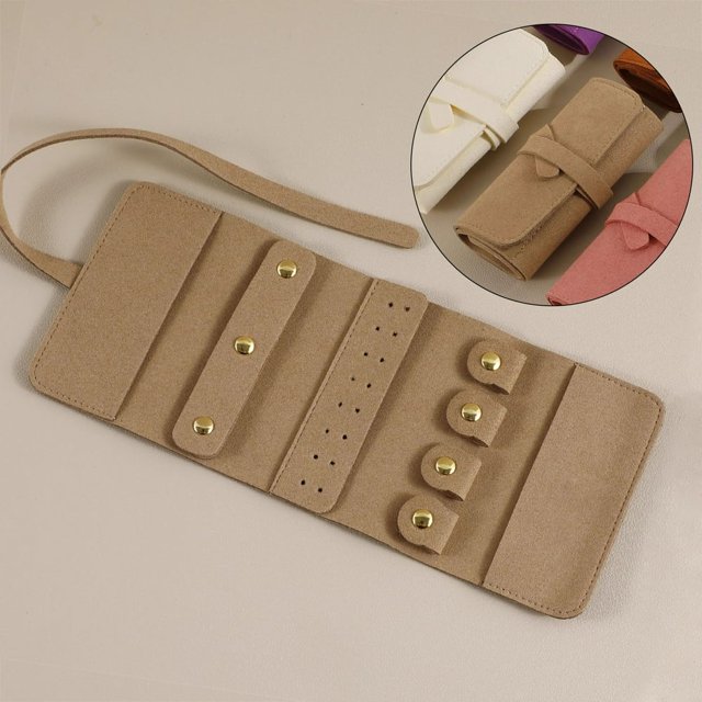 CUITING Small Travel Jewelry Organizer Roll Bag Mini Size & Light Weight Portable for Daily and Travel Use Perfect for Rings Necklaces Earrings and Bracelets Face & Storage Bags Extra&nbs