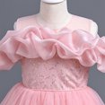 thumbnail image 5 of MeetoTime Robe de Princesse pour Filles Sans Manches à Volants en Dentelle Col Rond Broderie en Maille Performance 7-13 Ans Vêtements pour Enfants, 5 of 5