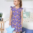 thumbnail image 4 of Vsdgher Carlins et Fleurs pour Filles Chemises de Nuit Tout-Petits Manches Courtes Volantées Nuisette Robe de Nuit Tenue de Sommeil Pyjamas pour Fête Pyjama-X-Grand, 4 of 6