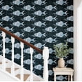 thumbnail image 3 of S4Sassy Self-Stick Decorative Boho Wallpaper, Fish Motif Wall Paper, Textured Vinyl Waterproof Contact Paper, Blue, 25"X240" Removable Renter Friendly Wall Covering For Bedroom, Dining Room, 3 of 9