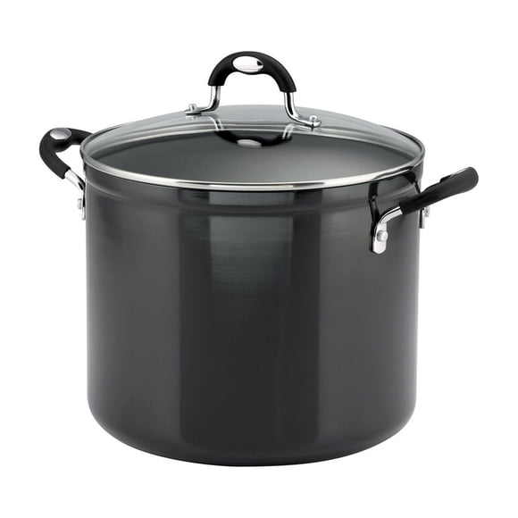 Tramontina Aluminum Nonstick Covered Stock Pot - Charcoal Gray
