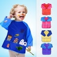 thumbnail image 2 of PVCS Children Waterproof Artist Painting Aprons Long Sleeve With 3 Pockets For Age 2-6 Gift for Kids, 2 of 8