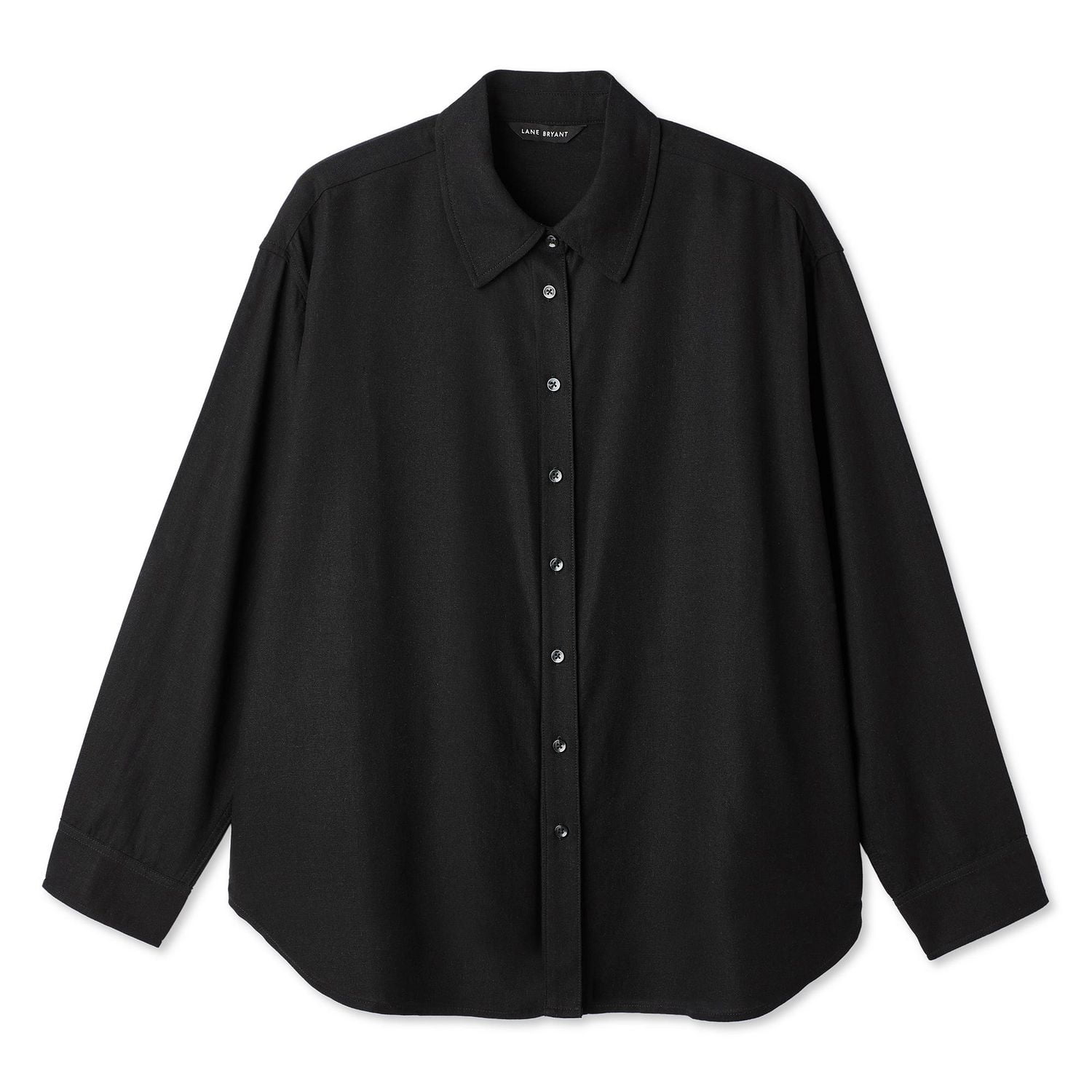 Lane Bryant Women's Plus Linen-Blend Button-Up Shirt
