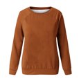 thumbnail image 4 of RKSTN Chandail pour Femmes Mode Couleur Unie Décontracté Manches Longues Col Rond Hauts Coupe Ajustée Chandail à Enfiler Mignon Léger Blouse, 4 of 4