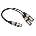 thumbnail image 1 of 3Pin XLR Female to Dual 2 Male Y Splitter 30cm Adapter Cable Wire (Black), 1 of 6