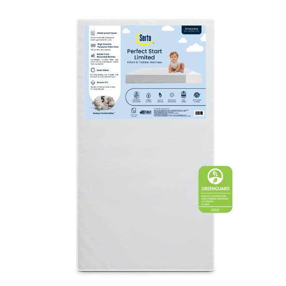 Serta Perfect Start Limited – Matelas réversible pour lit de bébé et tout-petit, certifié GREENGUARD Gold