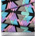 thumbnail image 3 of Soimoi Black Poly Georgette Fabric Triangle Geometric Decor Fabric Printed Yard 42 Inch Wide, 3 of 3