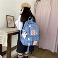 thumbnail image 4 of TFixol Trendy Japanese Harajuku Style Backpack for Girls - Cute Cow Print Design, Perfect for High School, College, and Elementary Students, Blue + Cow Pattern, 4 of 5