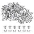 thumbnail image 1 of Unique Bargains 100PCS Grommets Eyelets 1/6 Inch (4mm) ID Hole Metal Self Backing Eyelet with Washers for Leather White, 1 of 7
