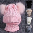 thumbnail image 3 of Ensemble Bonnet Tricoté à Double Pompon pour Bébé Hiver, 3 of 10
