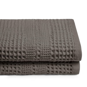 GILDEN TREE Waffle Towels pour salle de bains 100% Serviettes de bain à la gaufre, en coton rapide et sec Grandes serviettes de bain absorbantes légères 2 Style classique (Stone)