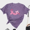 thumbnail image 1 of TIMIFIS T-Shirt Ruban Rose de Sensibilisation au Cancer du Sein pour Femmes T-Shirts Cancer du Sein Été Ample Imprimé Col Rond T-Shirt Manches Courtes Blouse Décontractée Automne/hiver, 1 of 5