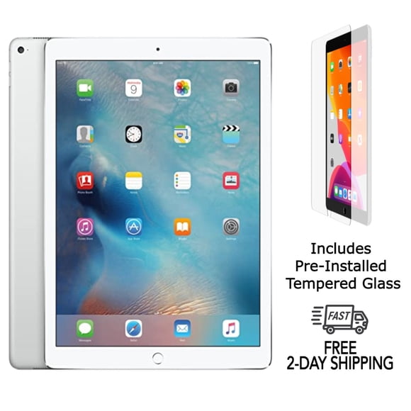 iPad Pro Apple Remis à Neuf 12,9 Po (1re Gén.) avec Verre Trempé Préinstallé (Wi‐Fi) 32 Go Argent (Grade A+)