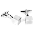 thumbnail image 1 of Paire de Boutons de Manchette en Forme de Cube pour Hommes (Argent), 1 of 6