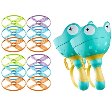 BINGLI Outdoor Toys for Kids Ages 4-8: Flying Disc Launcher Toys Manual Capture Catching Outdoor Games - Outside Toys for Toddlers 3-5 Christmas Easter Birthday Gifts Boys Girls
