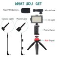 thumbnail image 2 of Amdohai Portable Smartphone Video Kit Phone Video Rig with LED Fill Light 5500K/3200K + Cardioid Microphone + Adjustable Phone Holder + Mini Desktop Ballhead Tripod for Phone Vlog Video Recording Li, 2 of 7