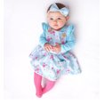 thumbnail image 4 of Newborn Baby Girl Boy Ruffled Long Sleeve Romper Solid Color Casual Bodysuit Spring Fall Clothes, 4 of 6